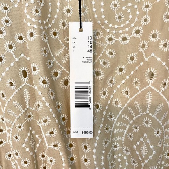 ELIE TAHARI COUTURE / NWT Runway Collection Eyelet Dress in Pale Clay Size 10 - Picture 3 of 6